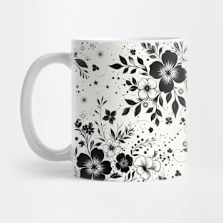 Black and White Floral Mug